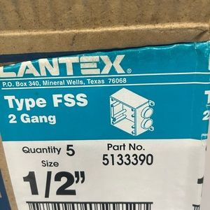 Canter type fss 2 gang junction/receptacleoutdoor box with 2 1/2" openings